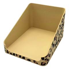 Sachet Box offen Leopard — niedrige Vorderwand, freie Sicht