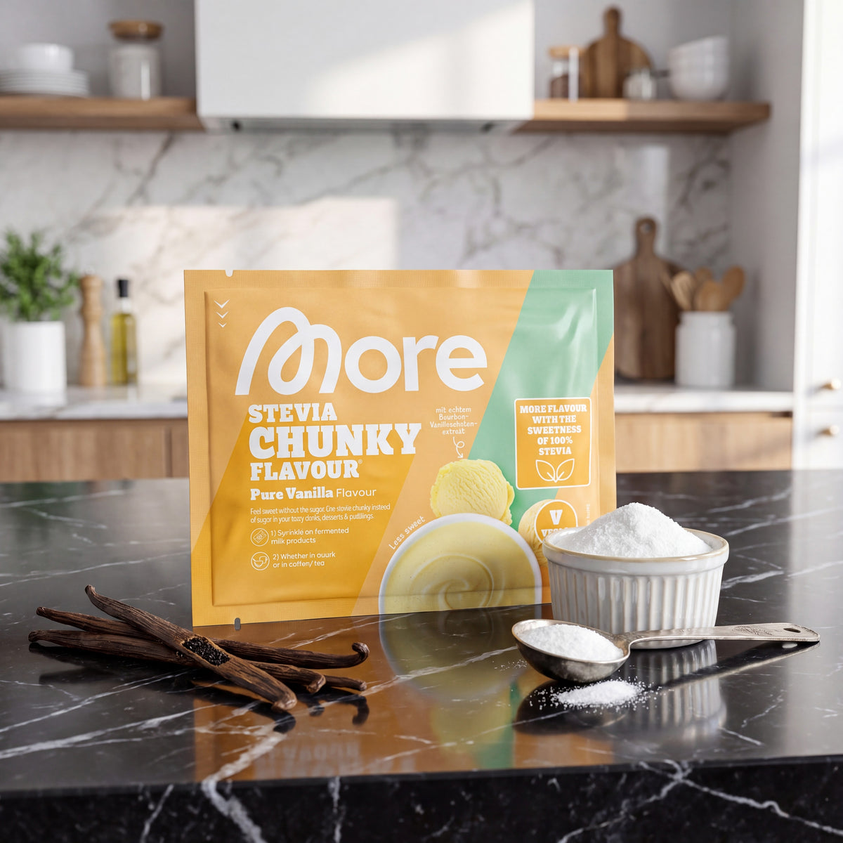 Stevia Chunky Flavour Pure Vanilla – Geschmackspulver Dose