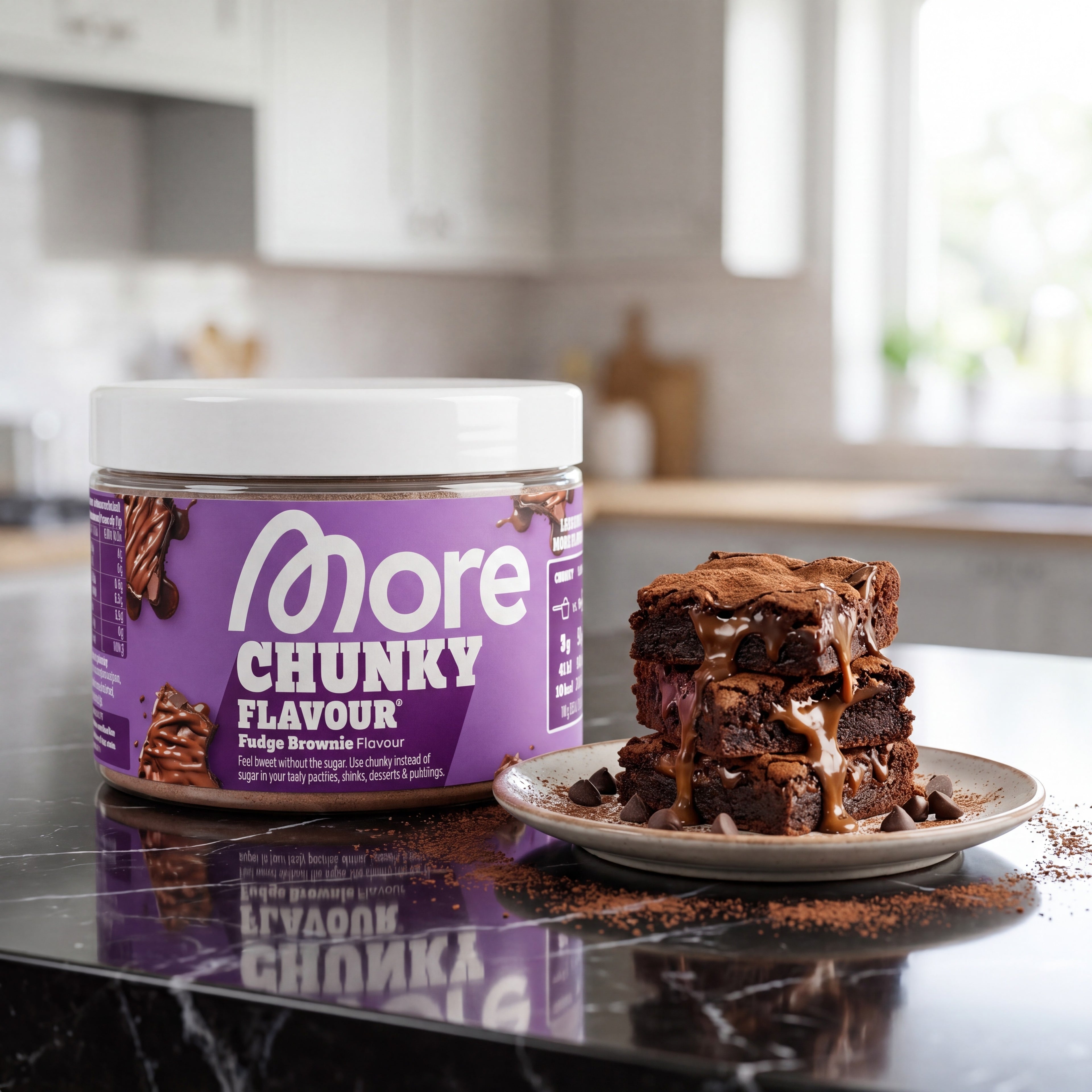 Chunky Flavour Fudge Brownie – Geschmackspulver Dose von More Nutrition