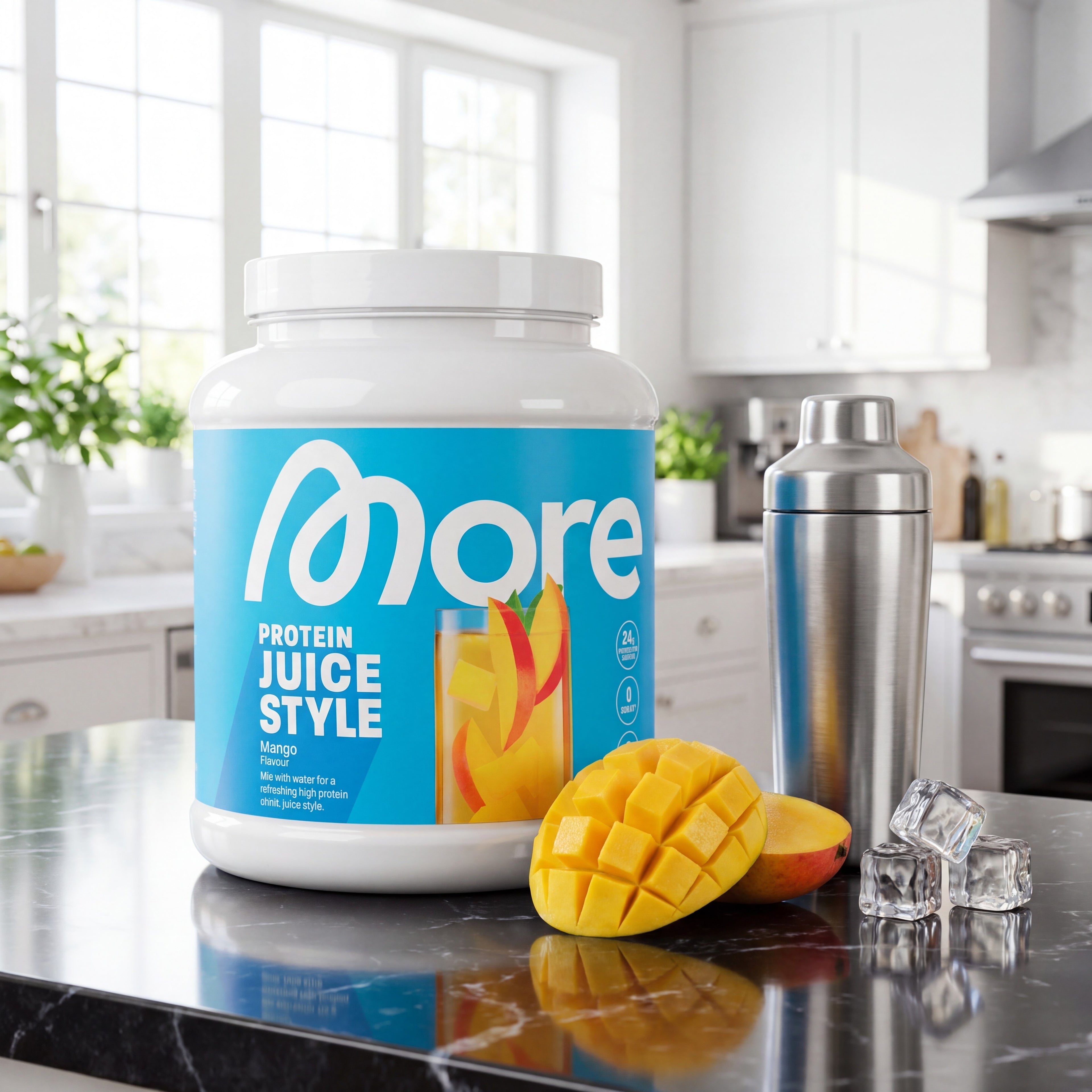 Clear Protein Juice Style Mango – klares Whey-Isolat-Protein von More Nutrition