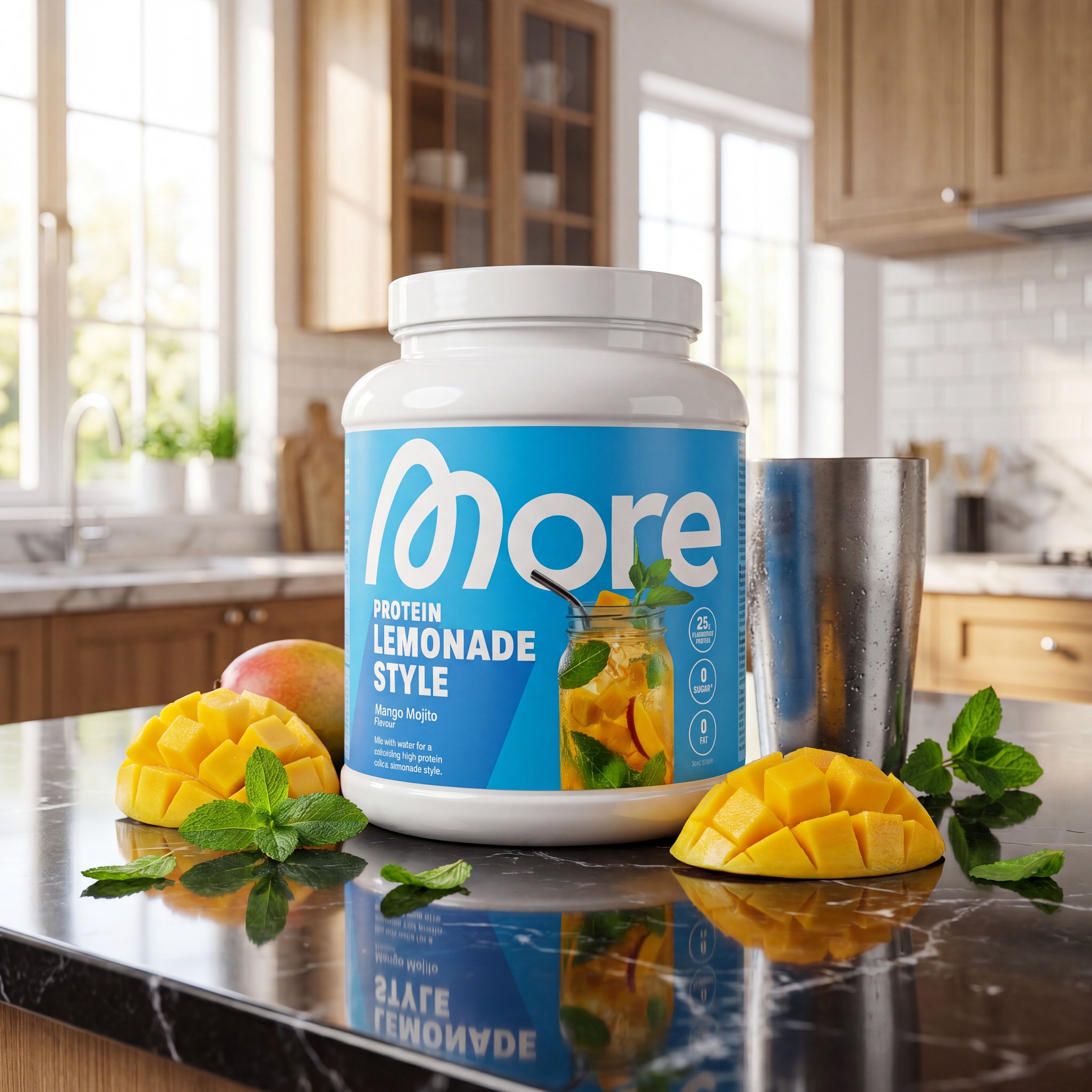 More Clear Protein Lemonade Style Mango Mojito [aiimg139]