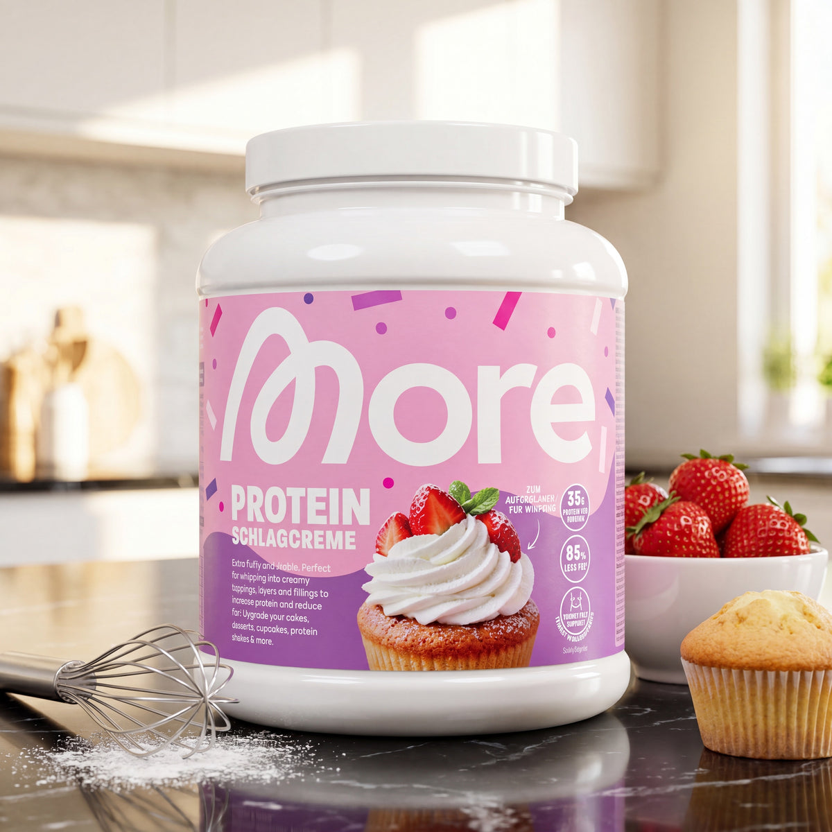 More Saucen & Back Protein Schlagcreme (Pink Design) [aiimg136]