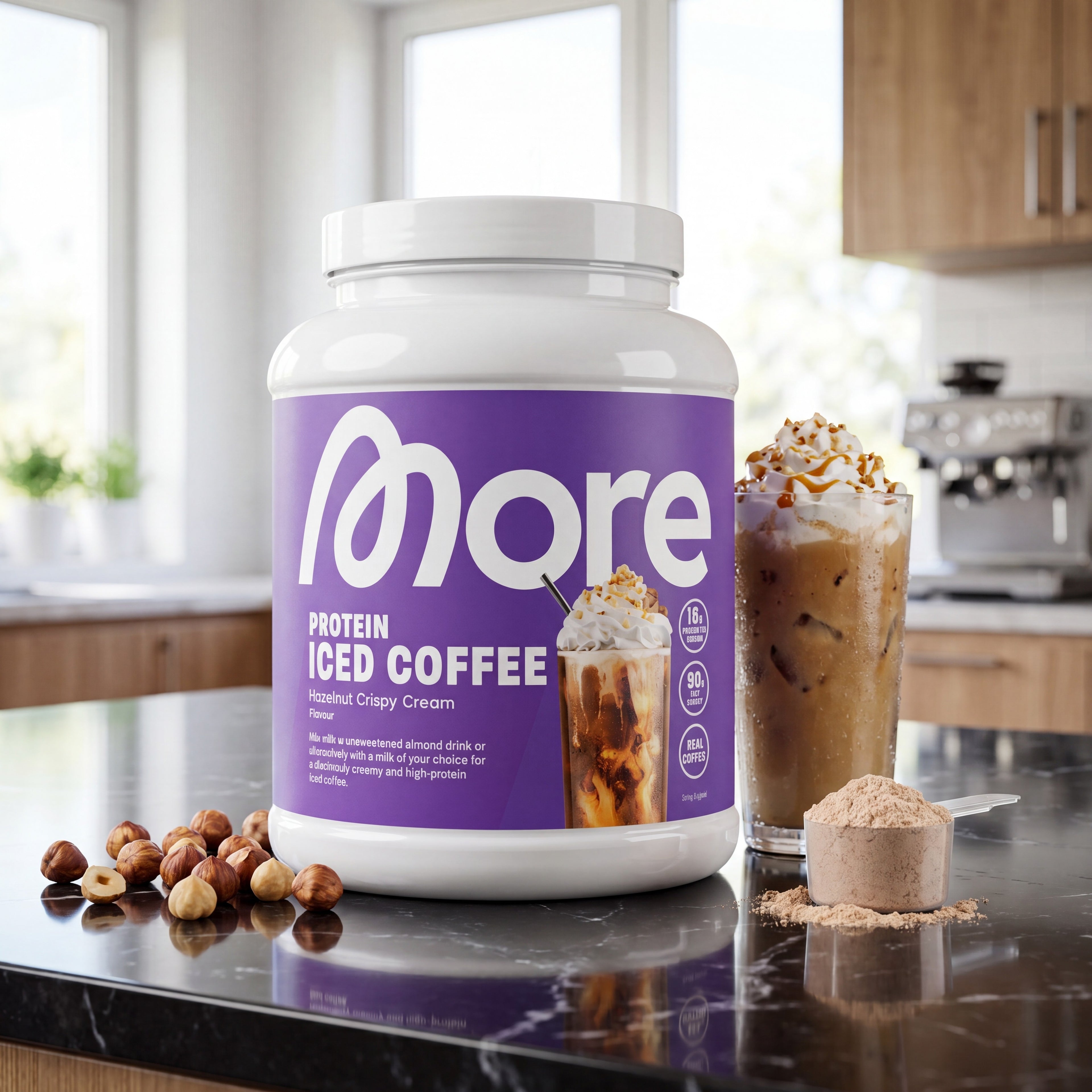 Protein Iced Coffee Hazelnut Crispy Cream [aiimg157]