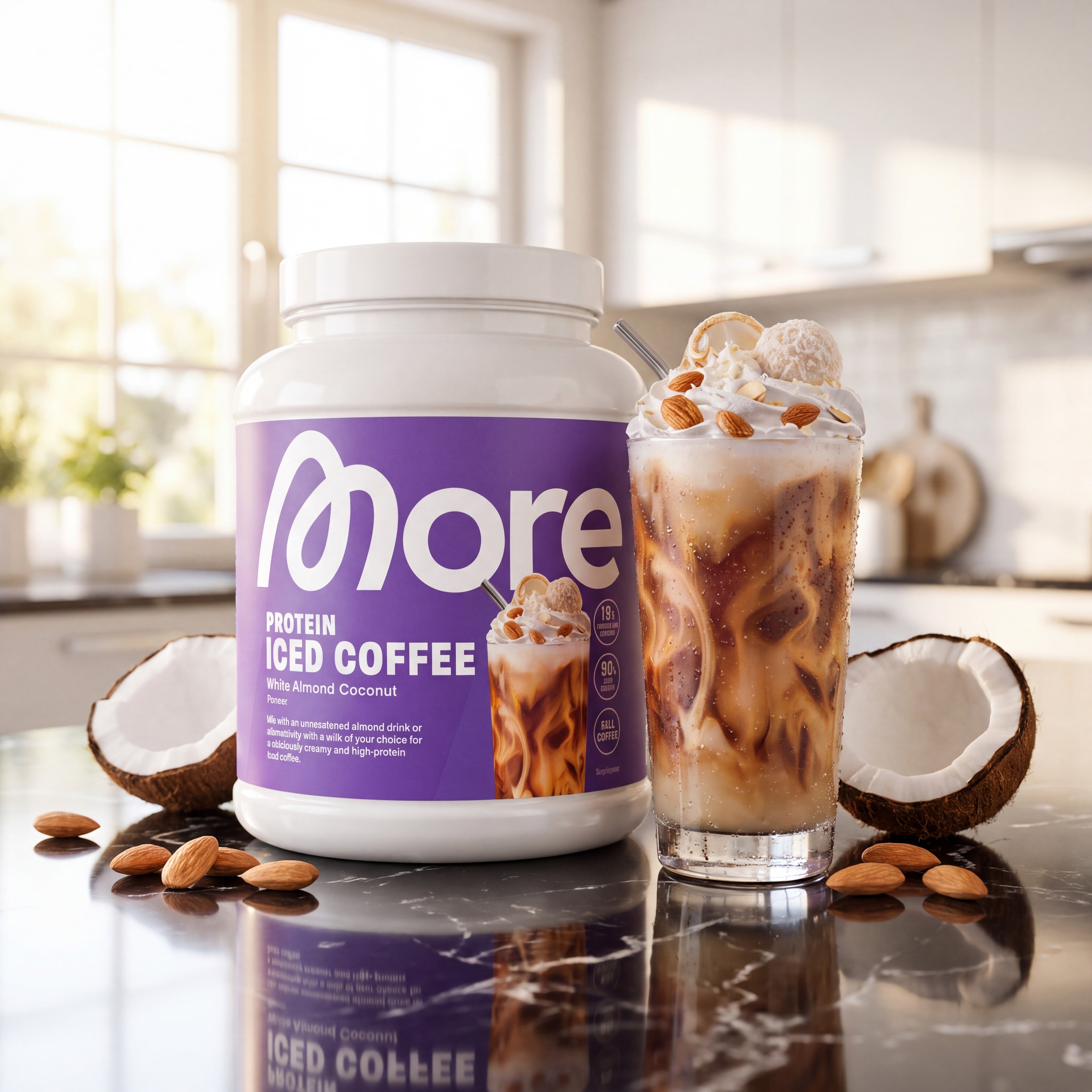 Protein Iced Coffee White Almond Coconut – caffè freddo whey in lattina 500 g