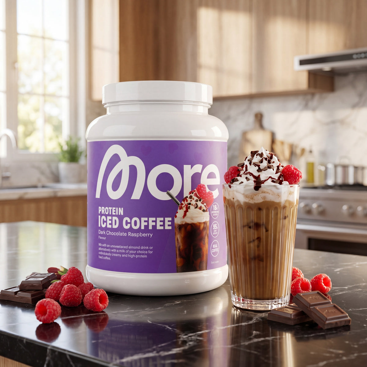 Protein Iced Coffee Dark Chocolate Raspberry