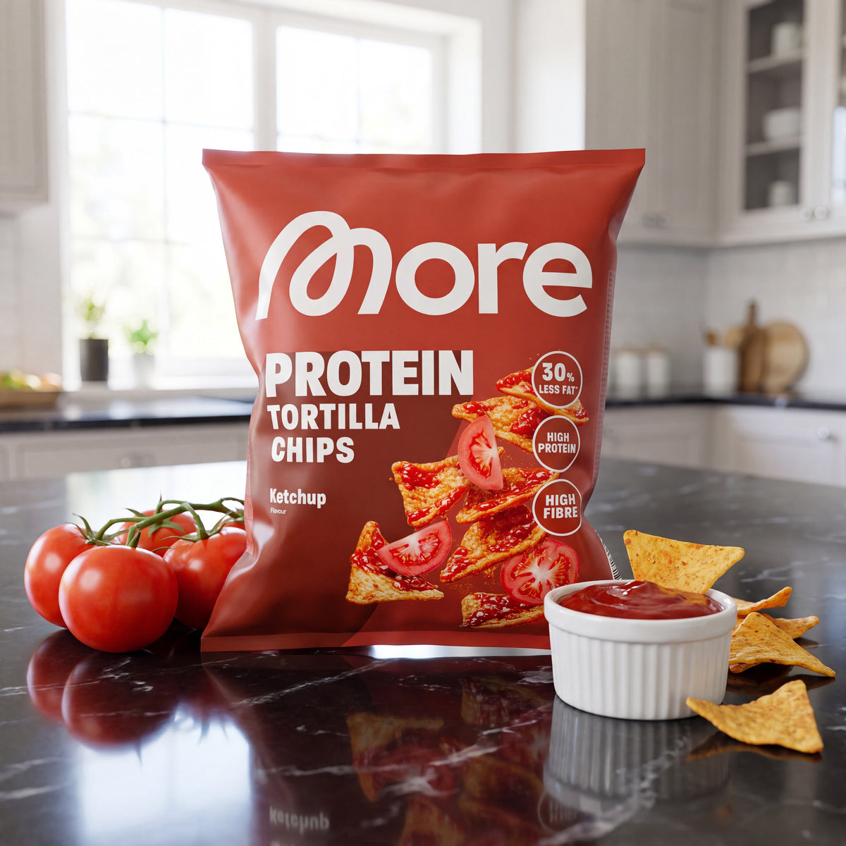 Protein Tortilla Chips Ketchup [aiimg199]