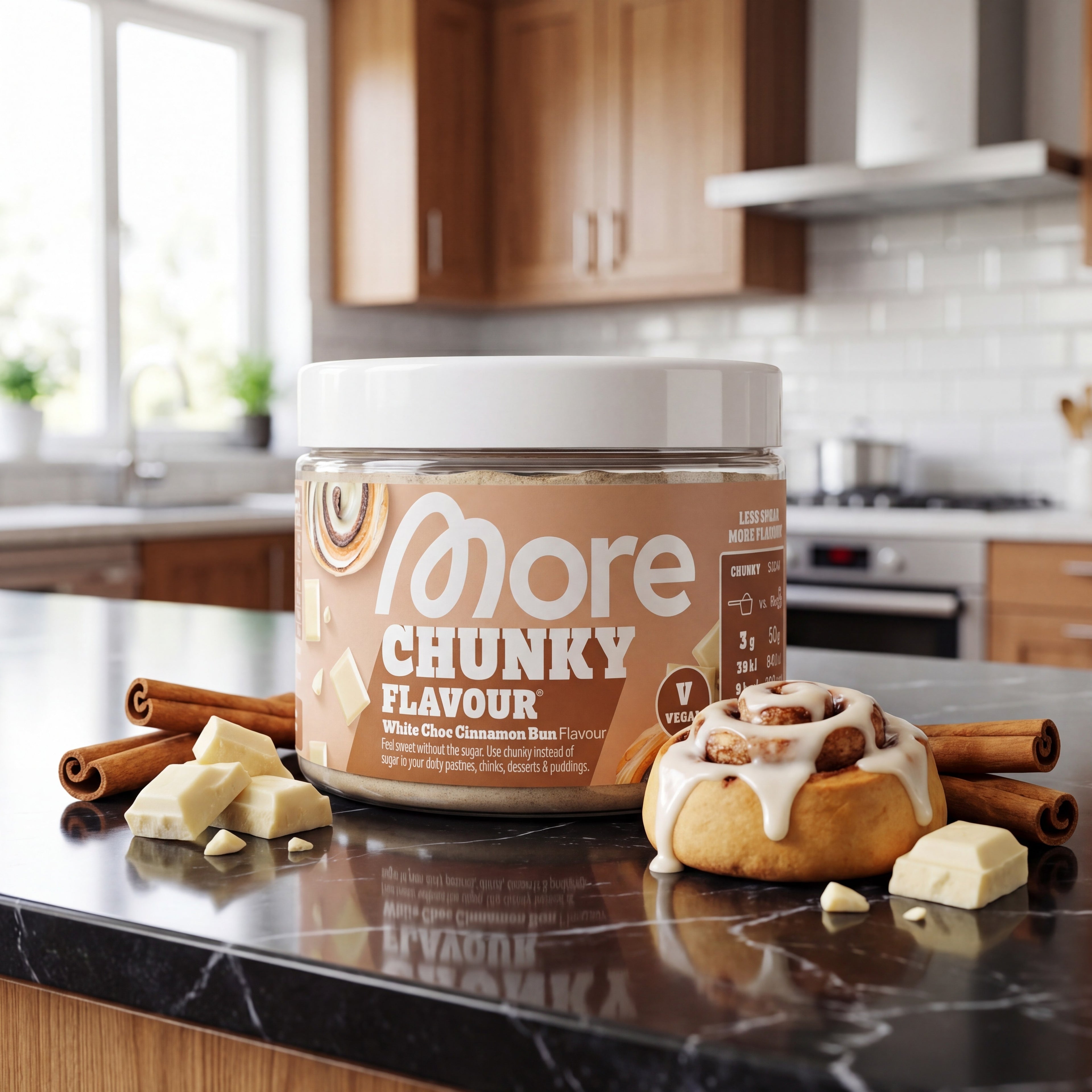 Chunky Flavour White Choc Cinnamon Bun – Geschmackspulver Dose