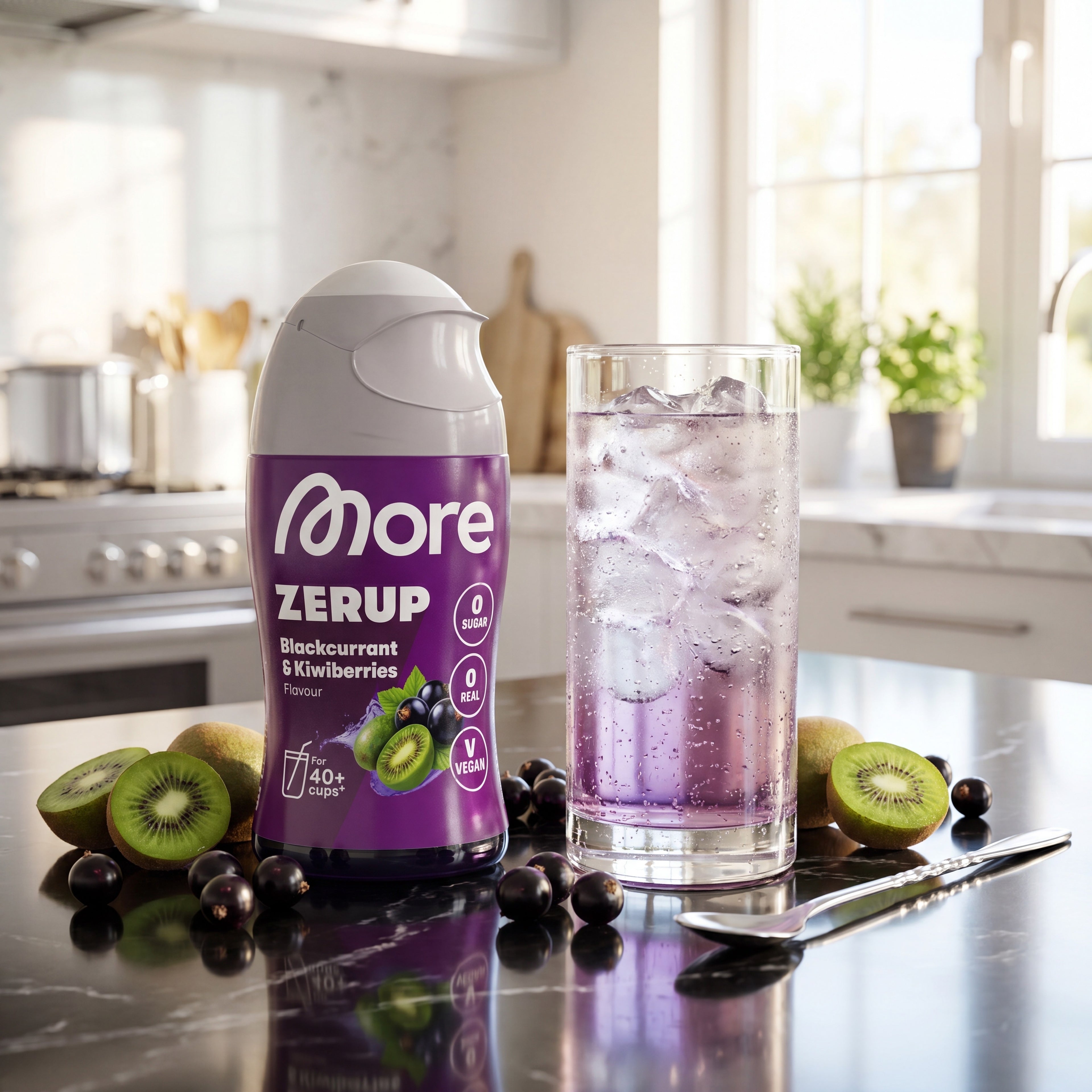 Zerup - Zero Sirup Blackcurrant & Kiwiberries – Sirup Flasche