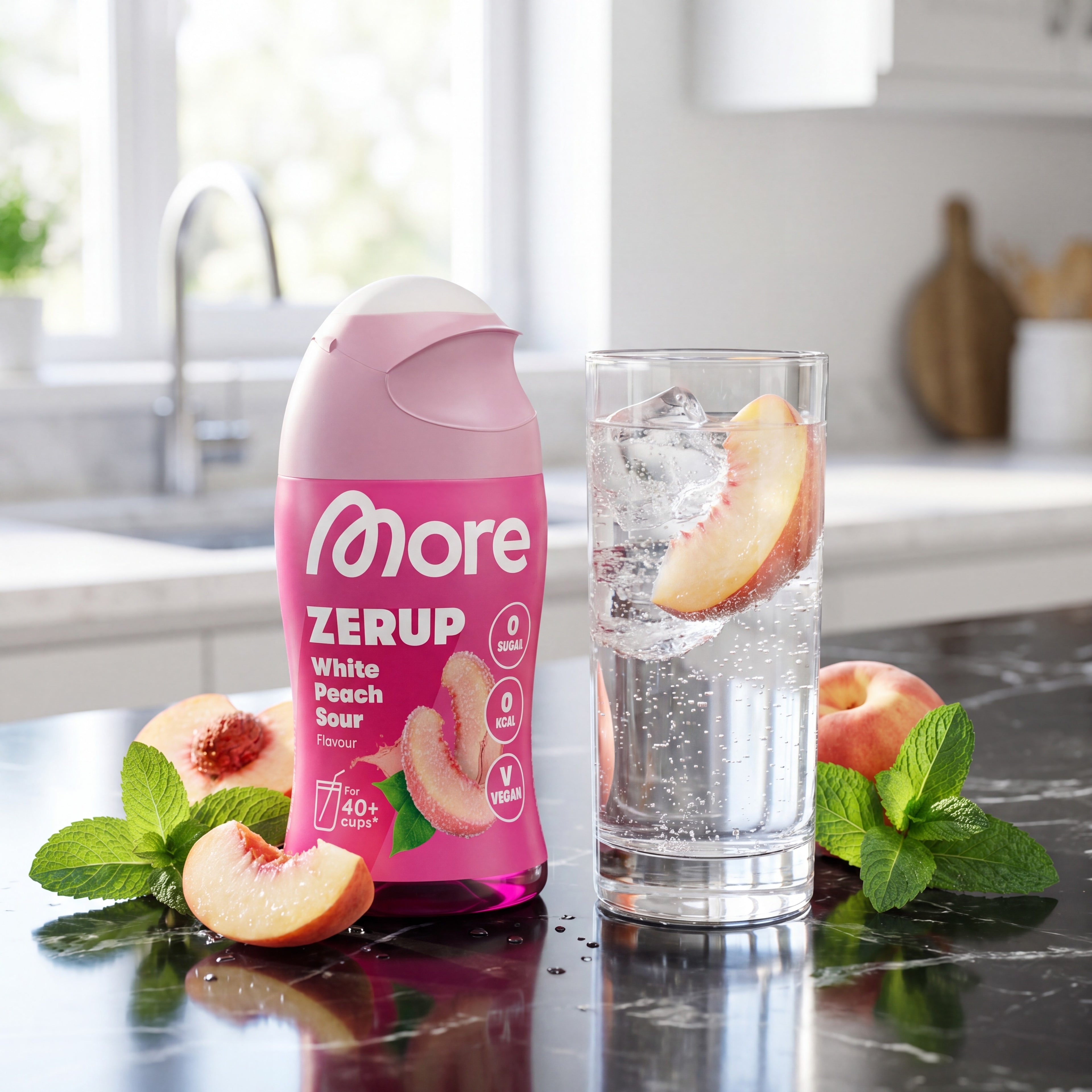 Zerup - Zero Sirup White Peach Sour – Sirup Flasche